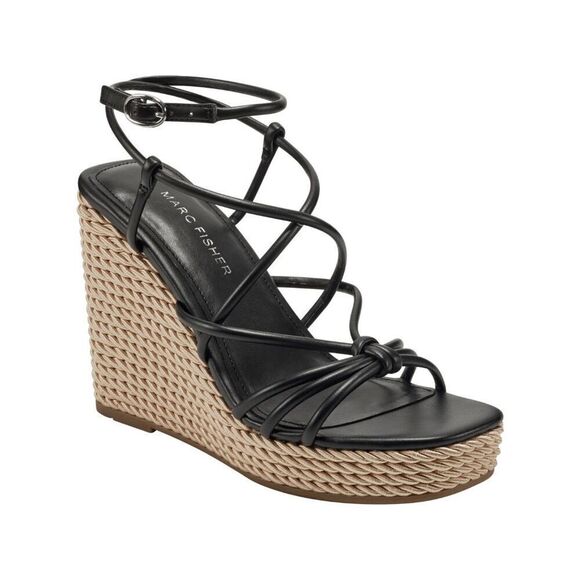 Marc Fisher Women's Zarah Wedge Dress Sandals - Black 10M - Picture 7 of 8